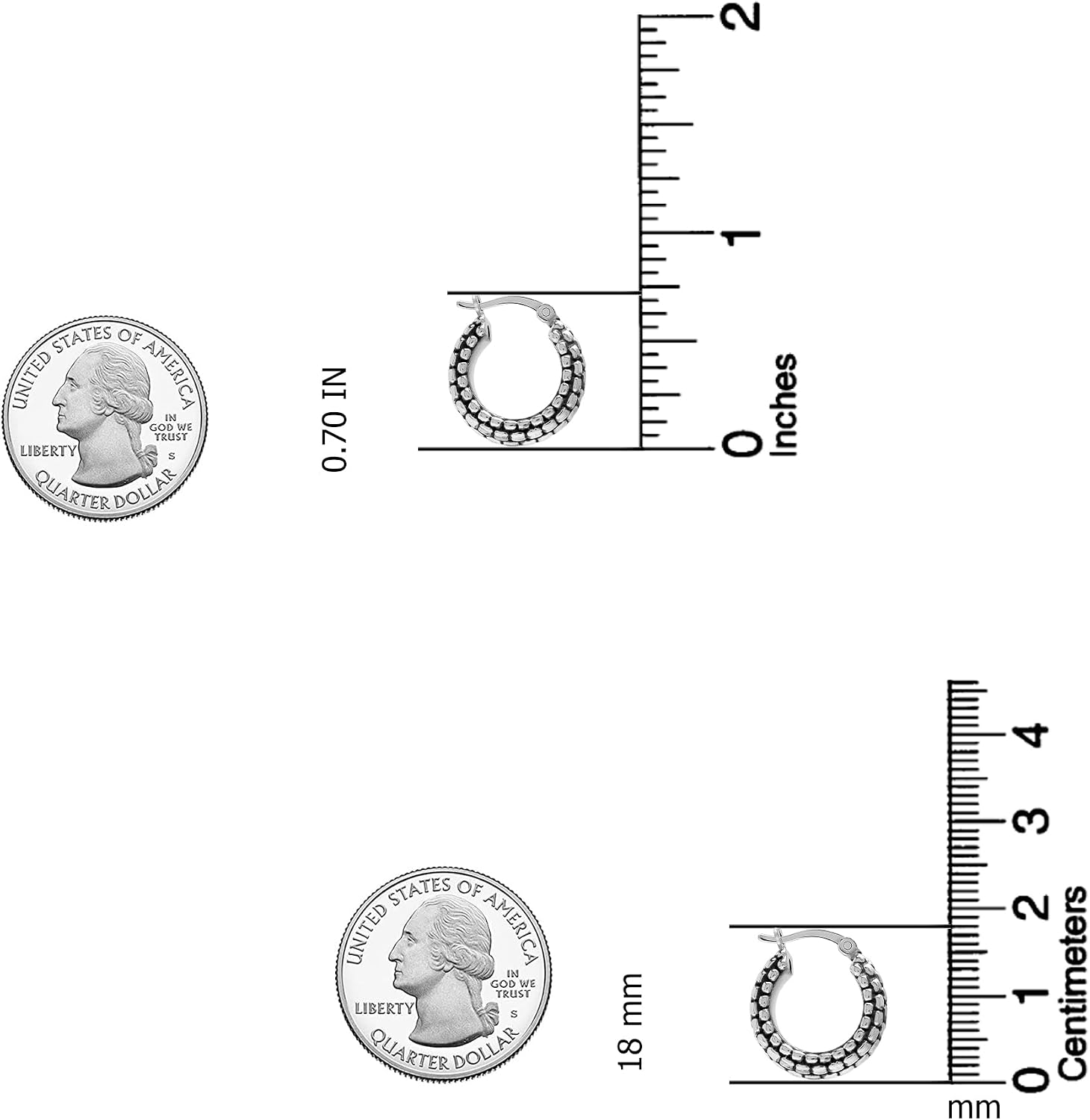 Thumbnail 1 de LeCalla 925 Sterling Silber Hoop Ohrringe 25 mm