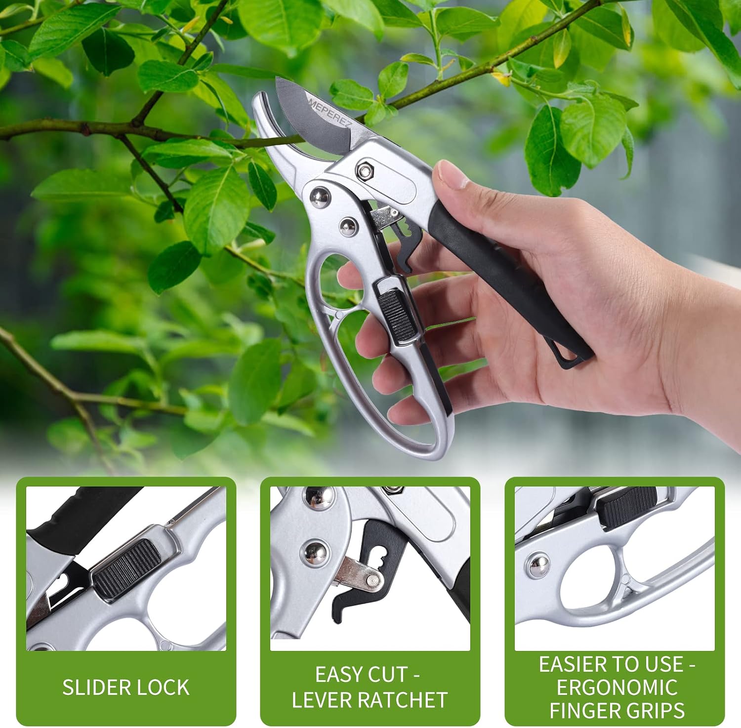 Detalle 2 de MEPEREZ Pruning Shears, 1-Inch Cut Capacity