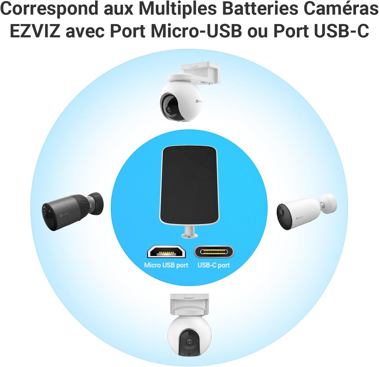 Detalle 2 de EZVIZ Panneau Solaire F 4,2 W pour caméra