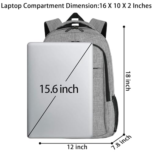 Thumbnail 3 de MATEIN Mochila Portátil 15.6" Hombre Gris – gran capacidad y seguridad para viaje y trabajo