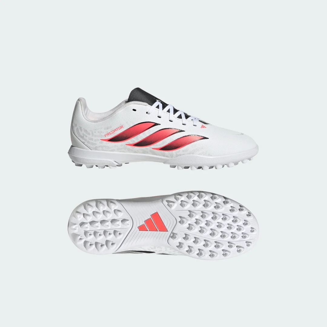 Detalle de Bota de fútbol Predator Club moqueta de Adidas – blanco