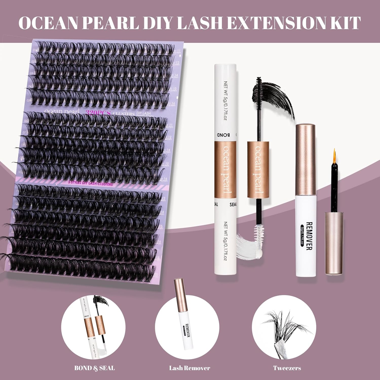 Thumbnail 2 de Ocean Pearl Lash Clusters 320pcs 11–20mm lashes