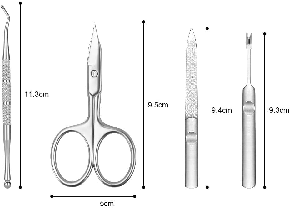 Detalle 2 de URAQT Forbici per Unghie 4 Pezzi – Set professionale per cuticole, unghie e cura mani
