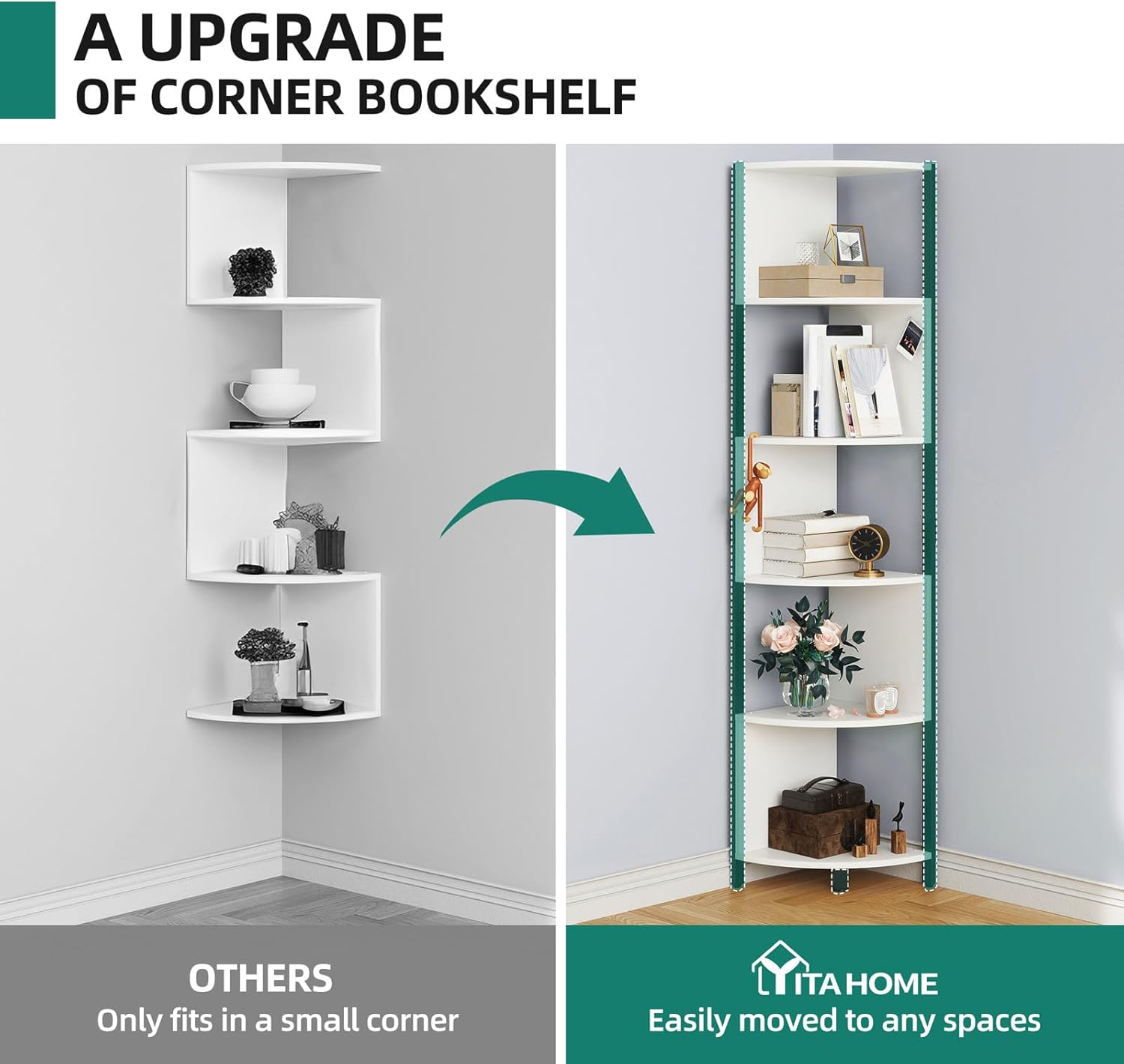 Detalle de YITAHOME 6-Tier corner shelf 68.8