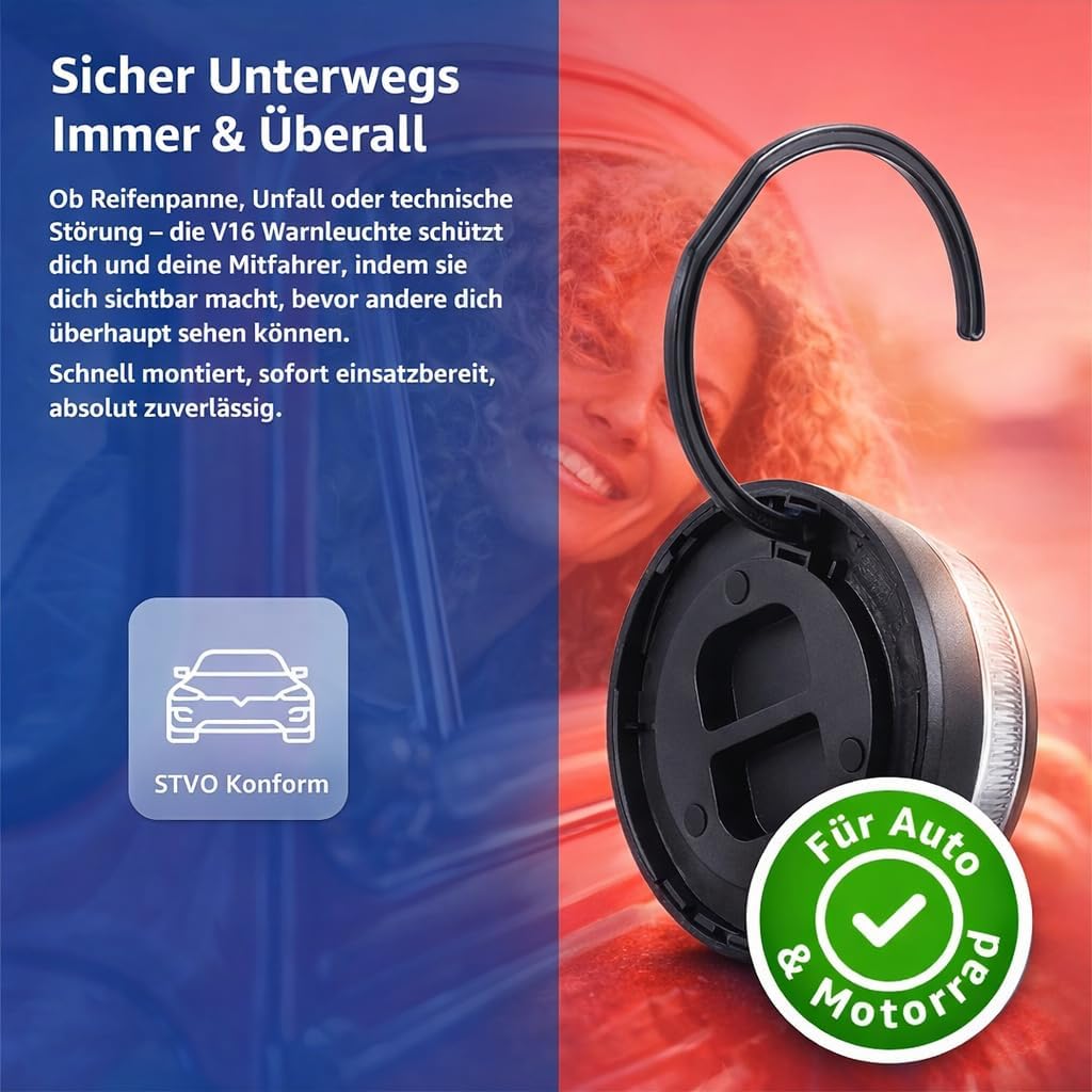 Detalle 2 de V16 Warnleuchte Auto & PKW EU Zulassung 21020060