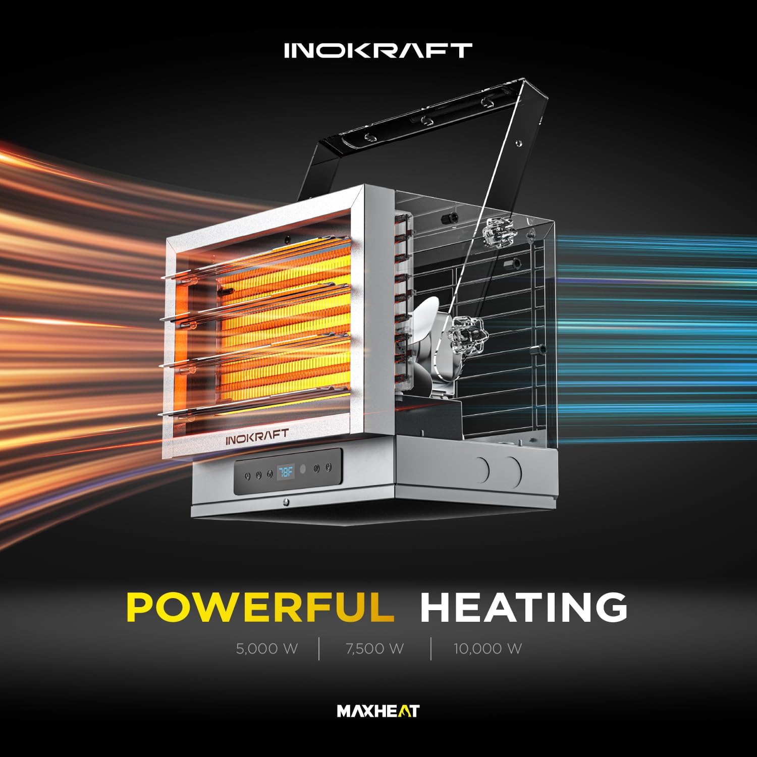Detalle de InoKraft IK05088001 7,500W Electric Garage Heater, 240V, NEMA 14-50P