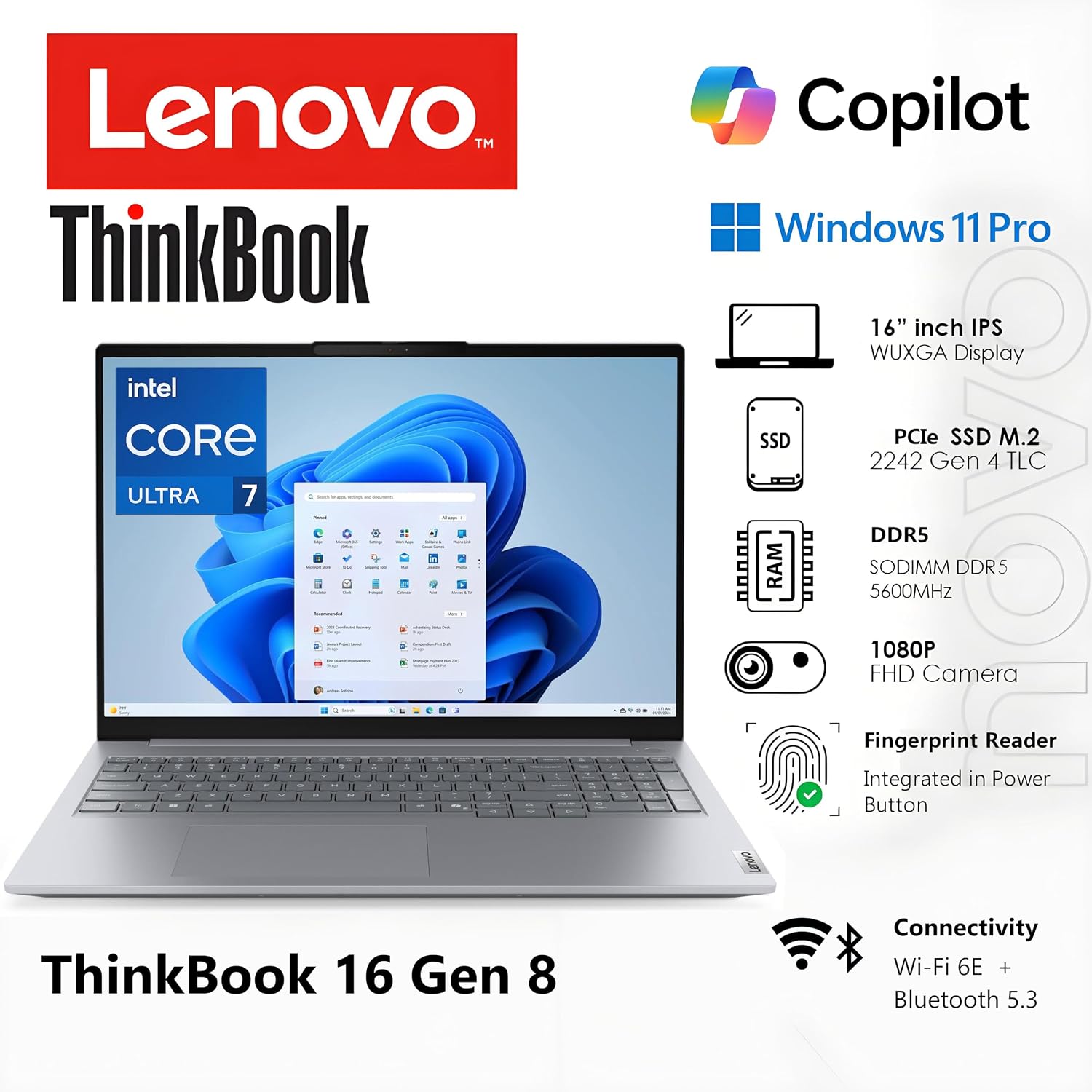 Detalle 2 de Lenovo ThinkBook 16 Gen 8 Laptop