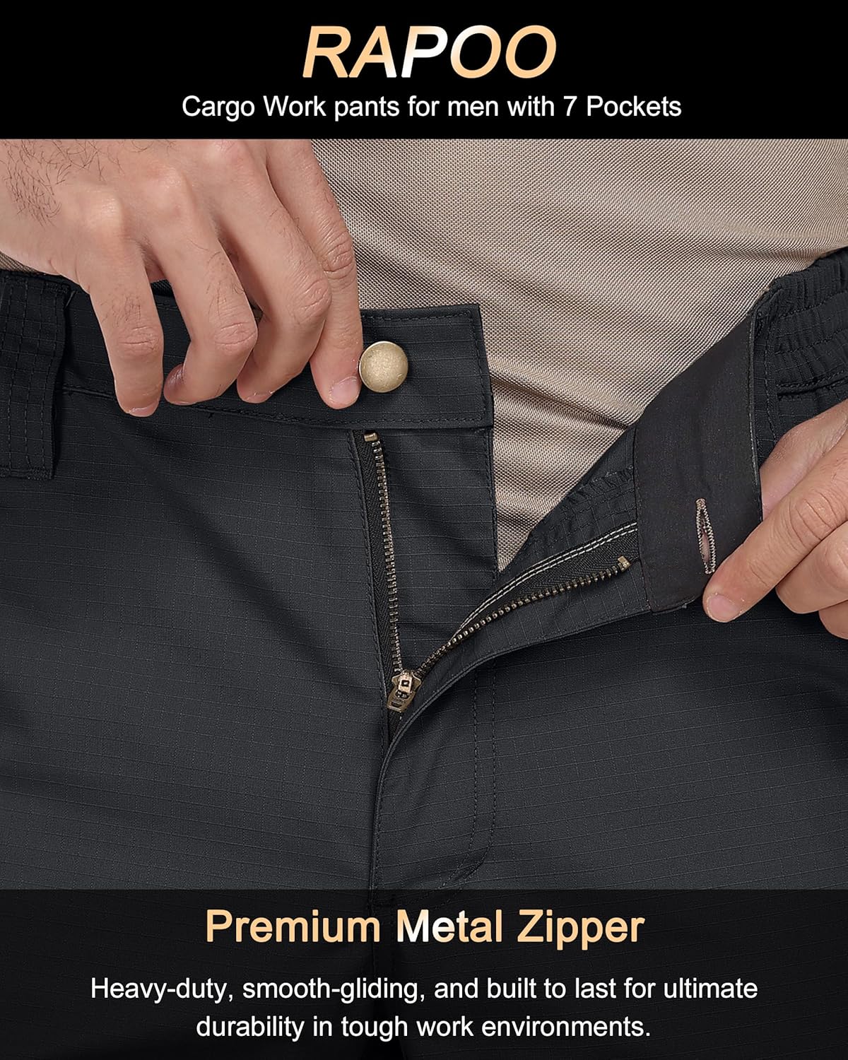 Thumbnail 2 de Rapoo Cargohose Herren Outdoor Workwear – Ripstop, 7 Taschen, ergonomischer Schnitt