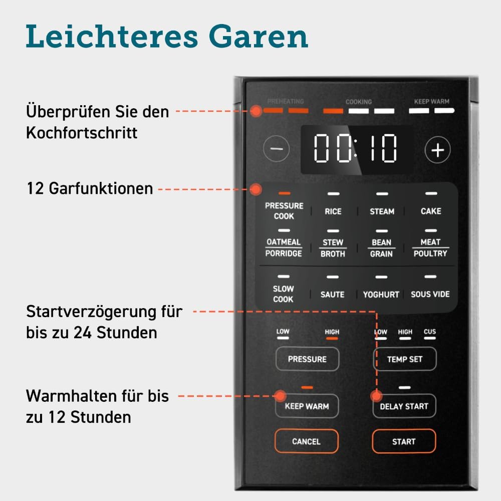 Thumbnail 5 de COSORI Schnellkochtopf 5,7 L Keramik 9‑in‑1