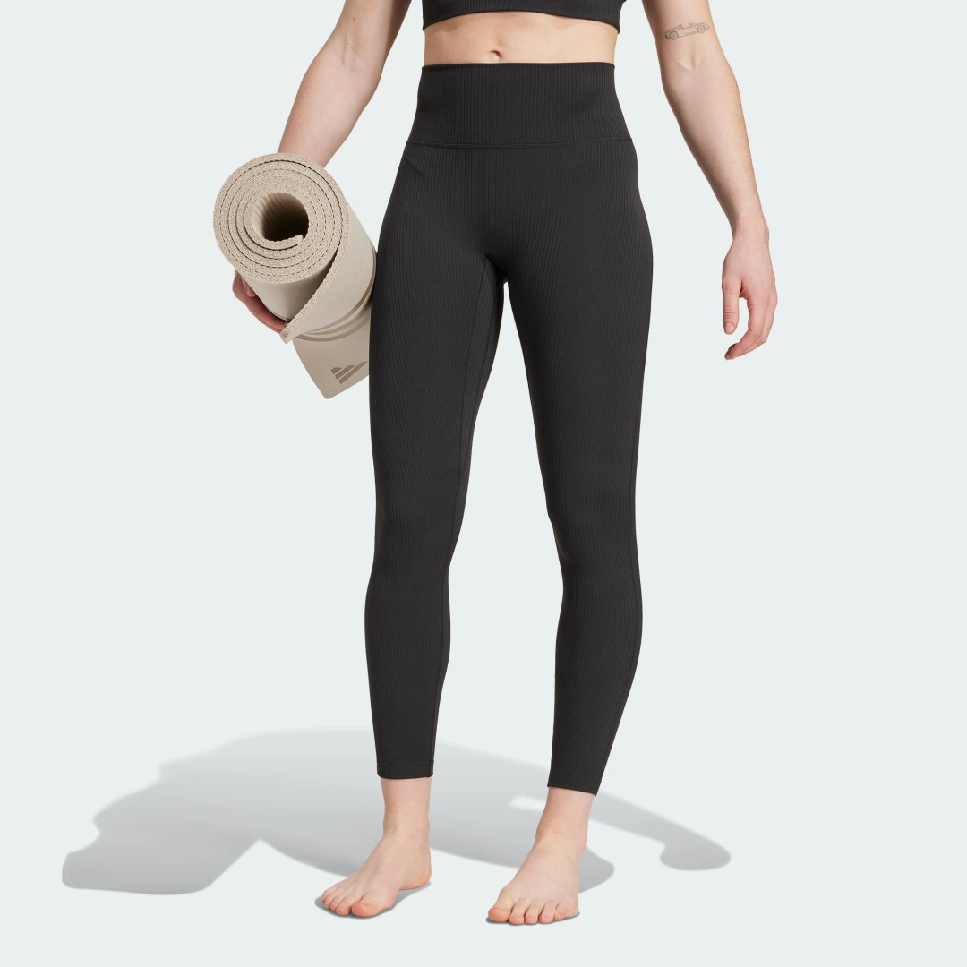 Detalle de Mallas de canalé 7/8 adidas All Me – Negro