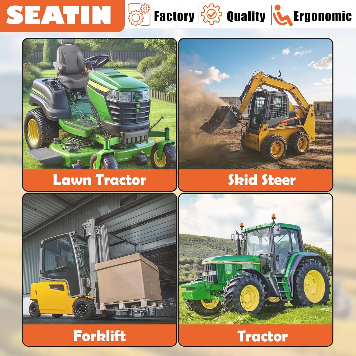 Thumbnail 6 de Universal Tractor Seat: Comfortable Zero Turn Mower Seat with Adjustable Safety Belt, Armrest Micro Switch, and Full Adjustability