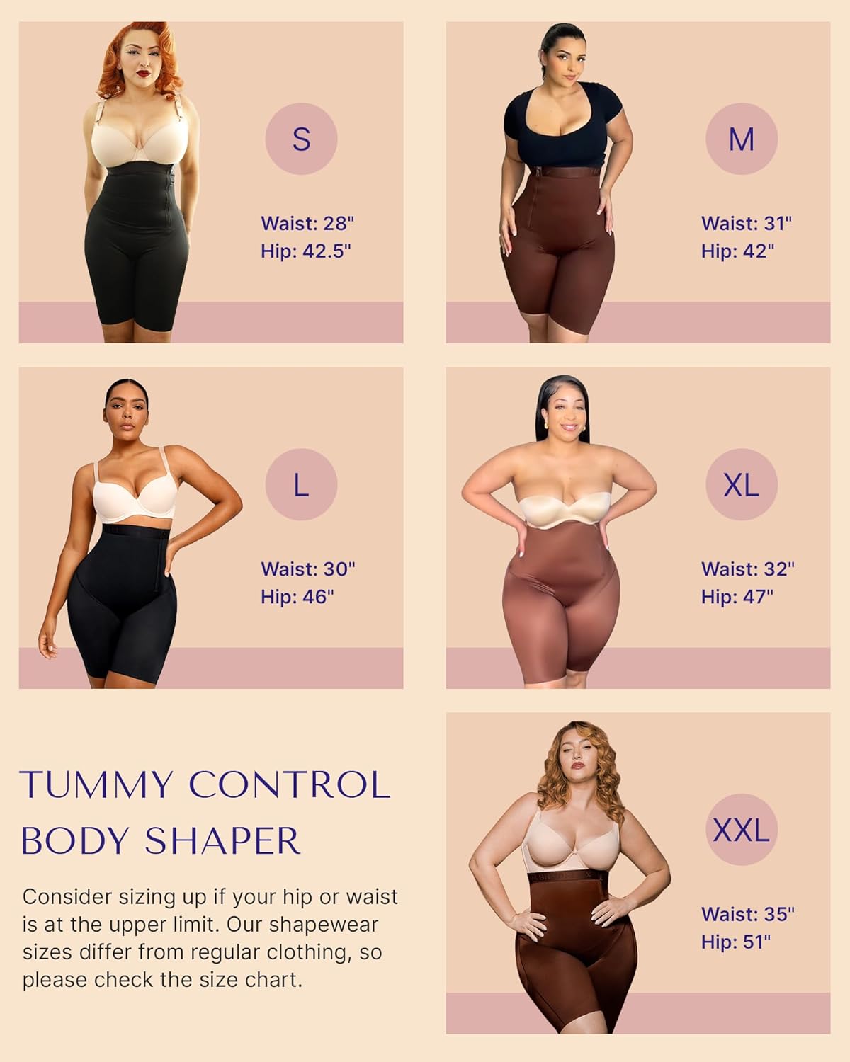 Thumbnail 5 de SHAPELLX Shapewear High Waisted 38cm Zipper Shorts
