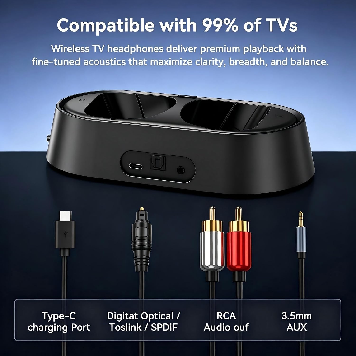 Thumbnail 1 de Wireless TV Headphones Bluetooth 5.3 Transmitter
