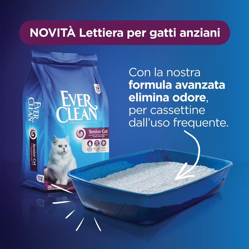 Detalle de Lettiera Ever Clean Senior Cat — lettiera agglomerante per gatti anziani, 20 L