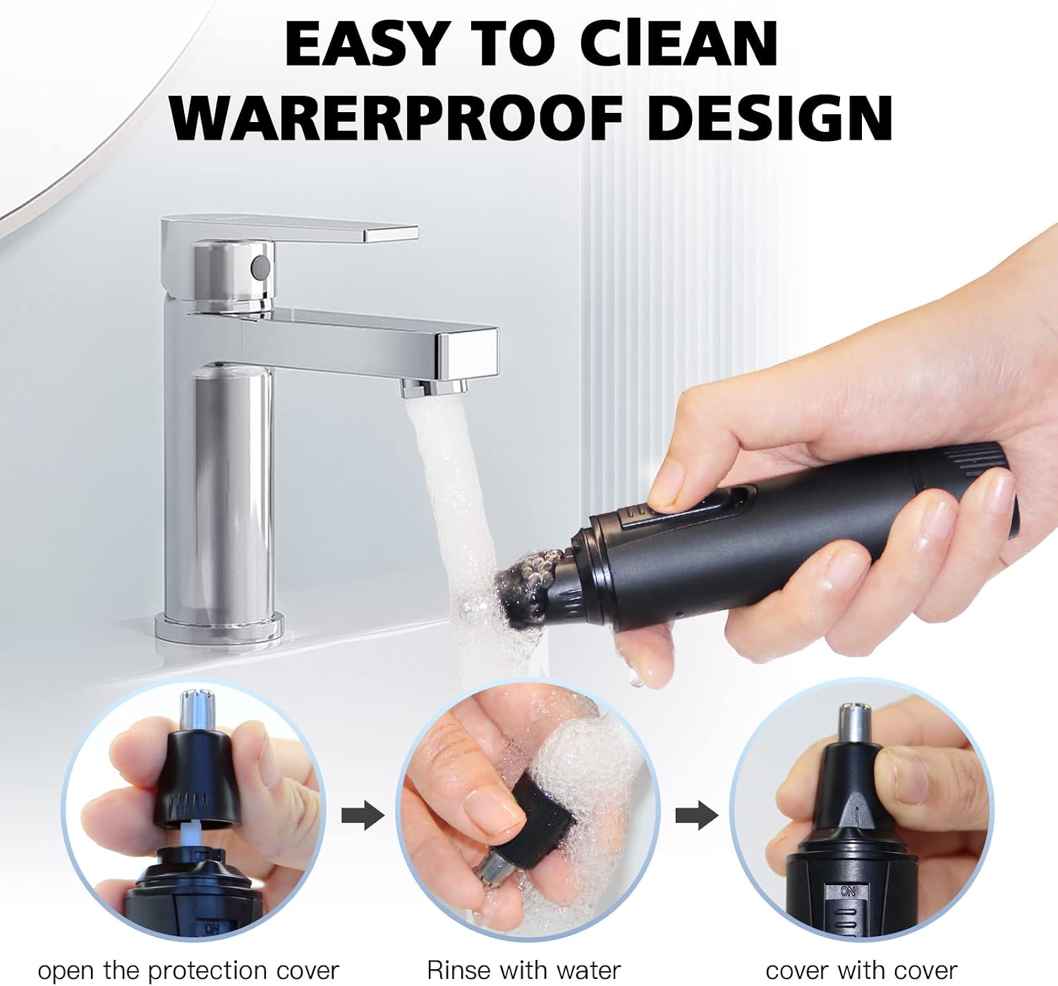 Detalle de Nose and facial hair trimmer, USB-C rechargeable