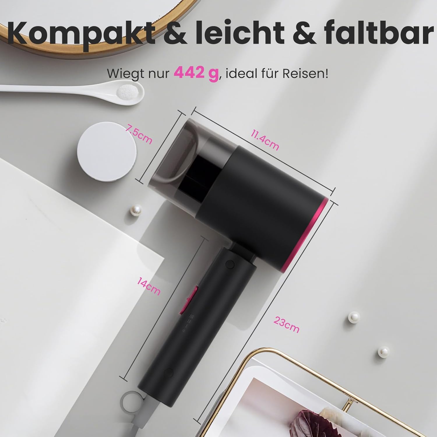 Detalle 2 de AIUNAOM Reisefön mit 2000 W, klappbar