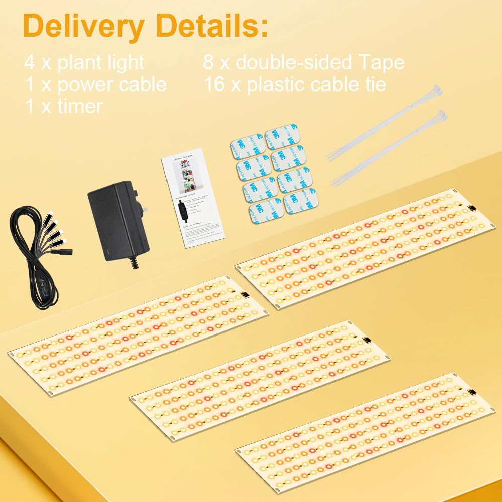 Detalle de OFFCUP Grow Lights 4pcs 5000K LED for indoor plants ๐ฑ