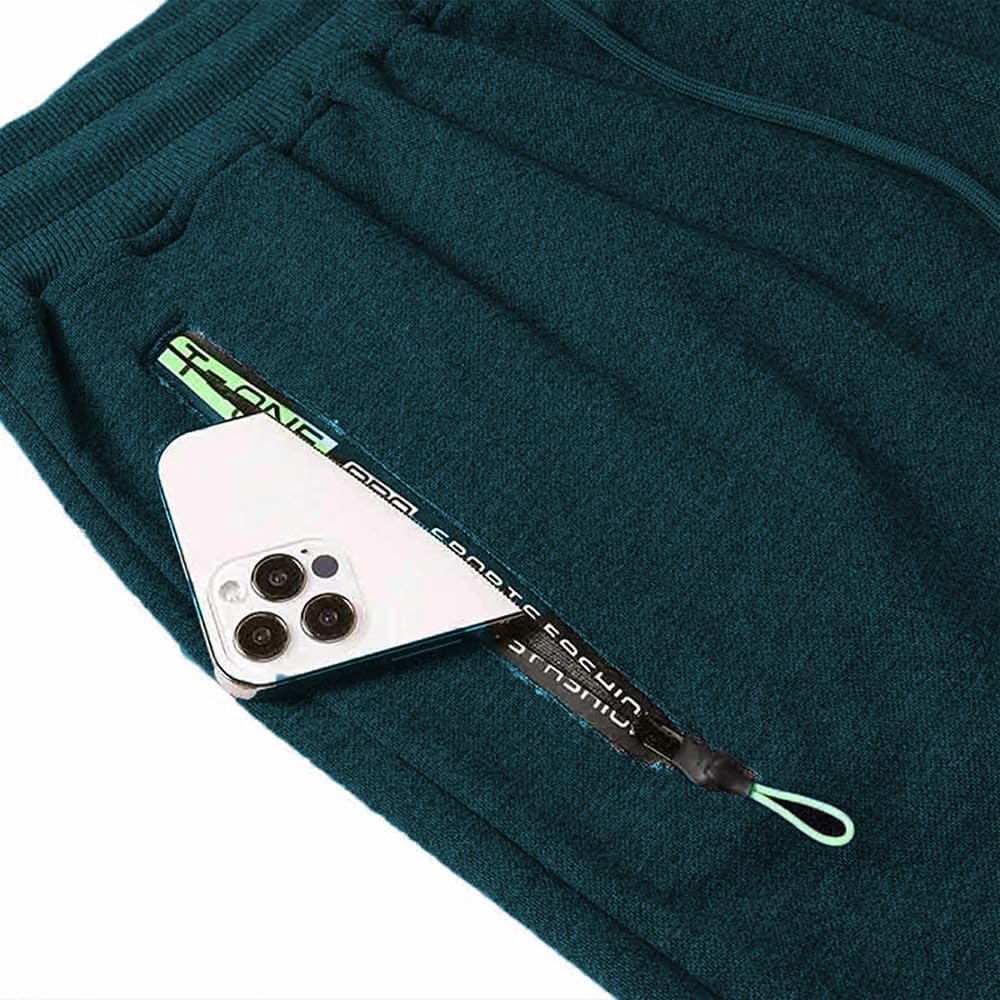 Detalle 2 de ZOXOZ Short Homme Coton Short Sport avec Poche Zipée – confort estival et polyvalence