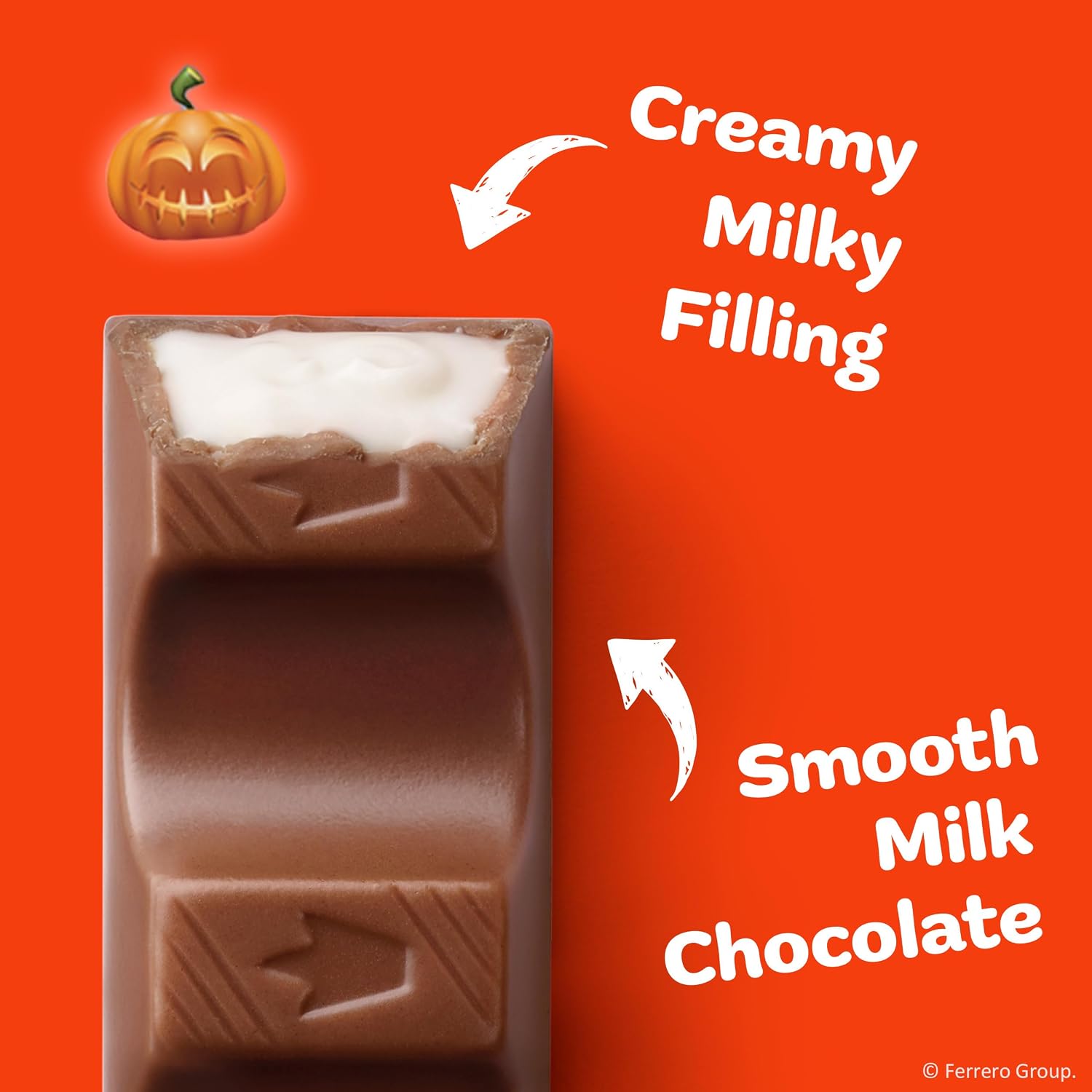 Detalle de Kinder Chocolate Halloween Candy, 20 Individually Wrapped Bars with Creamy Milk Filling