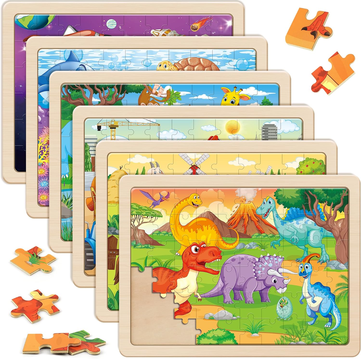 Detalle de SYNARRY Wooden Puzzles 6-Pack 🧩