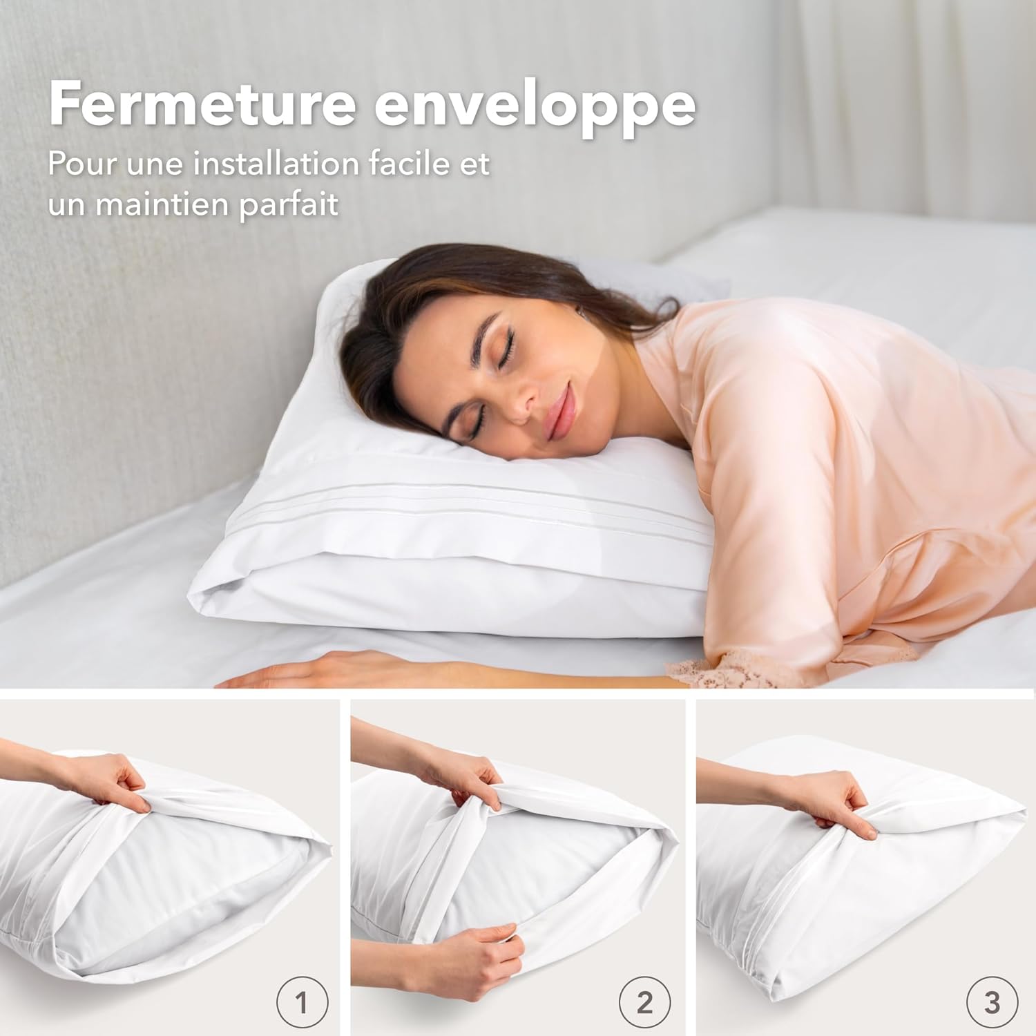 Thumbnail 2 de Dreamzie Taie Oreiller 40x70 – Lot de 2 en Microfibre Brossée certifiée OEKO-TEX