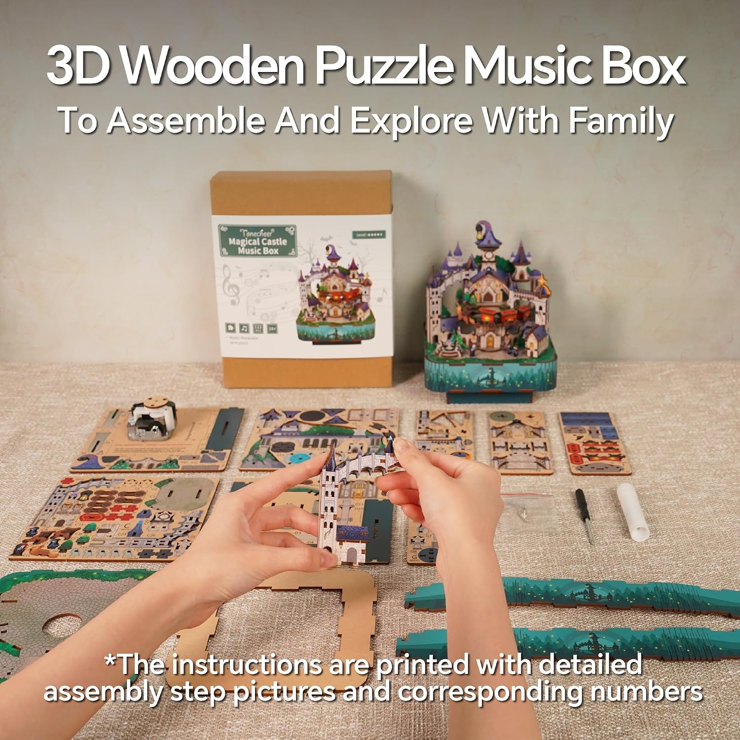 Thumbnail 3 de Tonecheer Music Box Wooden Castle