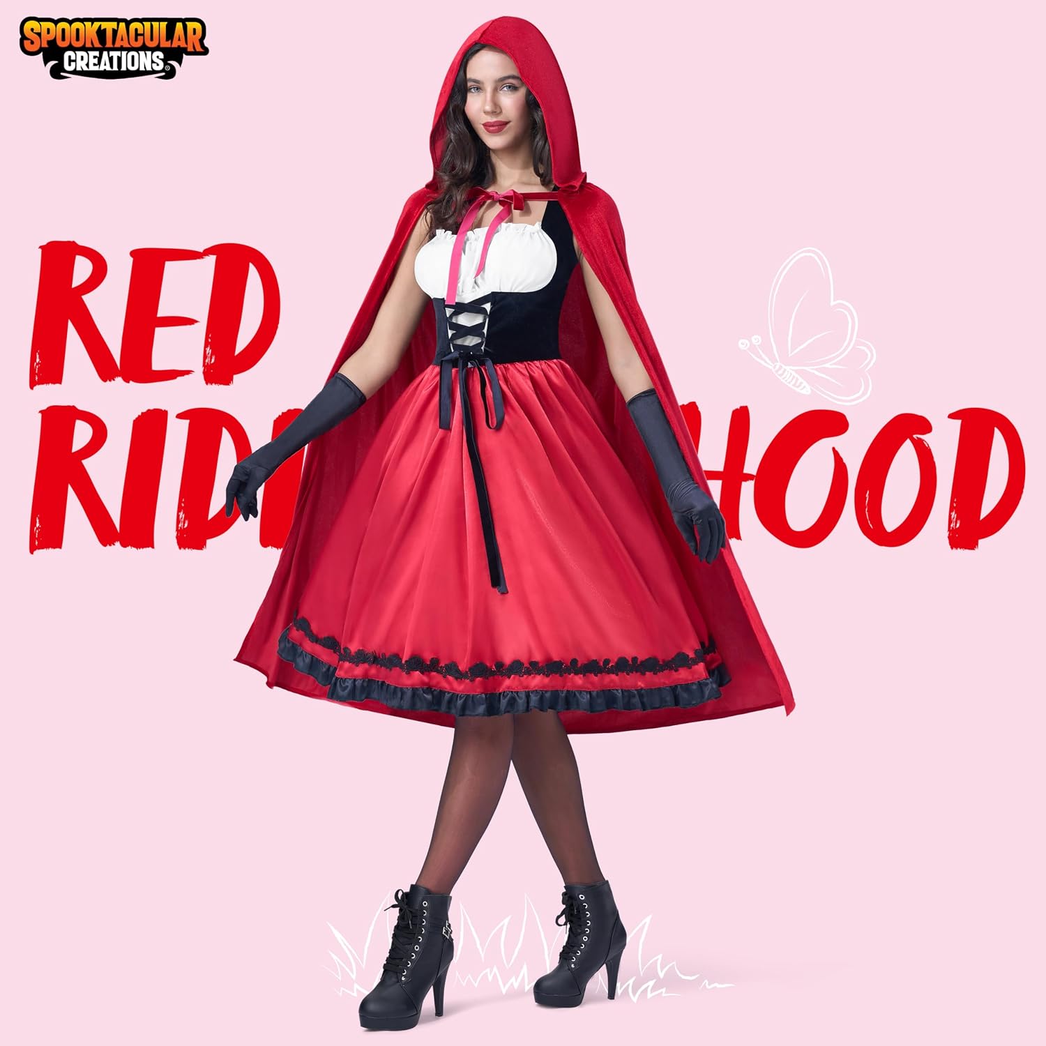 Detalle 2 de Spooktacular Creations Red Riding Hood Costume, Polyester