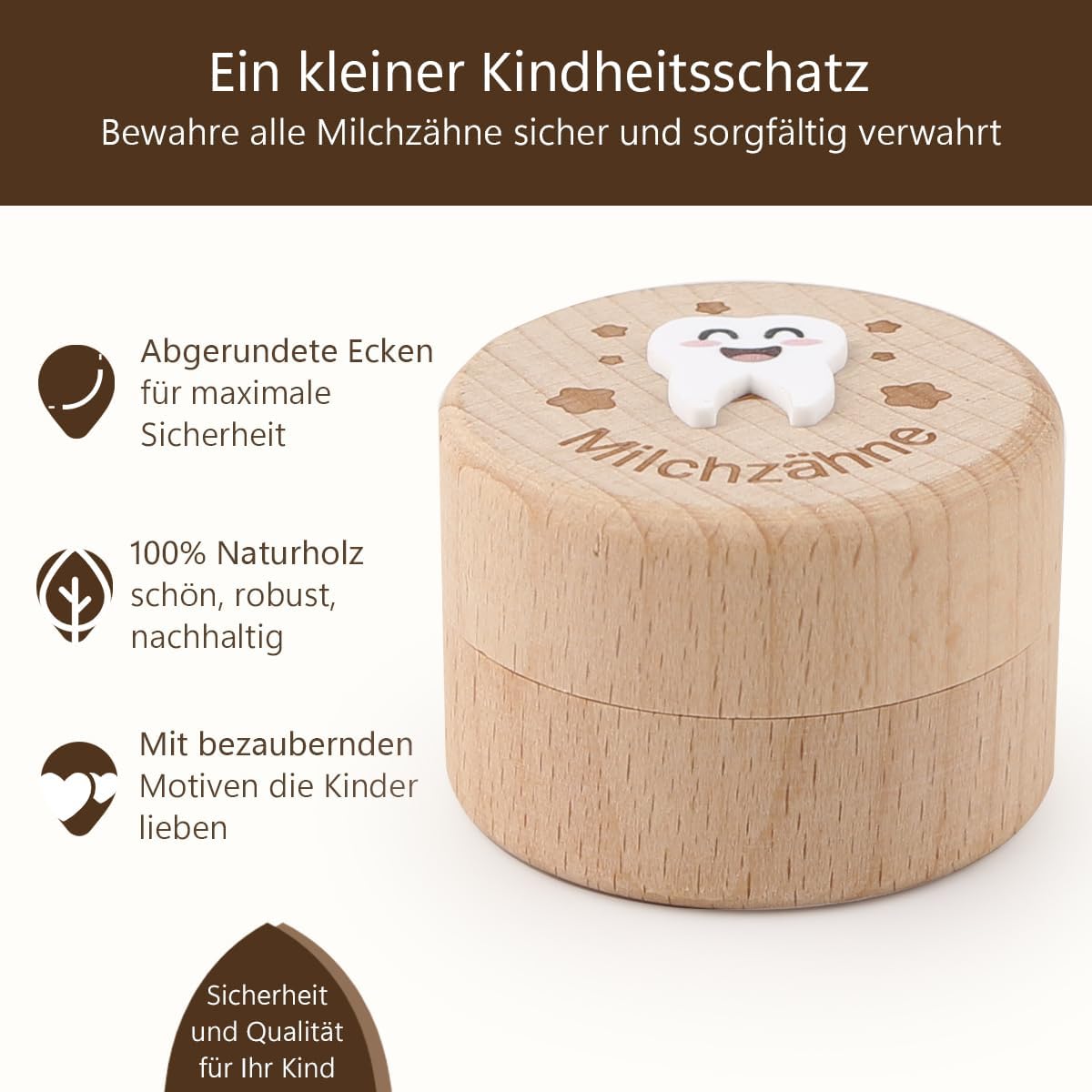 Thumbnail 2 de Gzxhsy Zahndose mit Zahnfee-Münzen und Brief aus Holz – Milchzahn-Erinnerungsgeschenk für Kinder