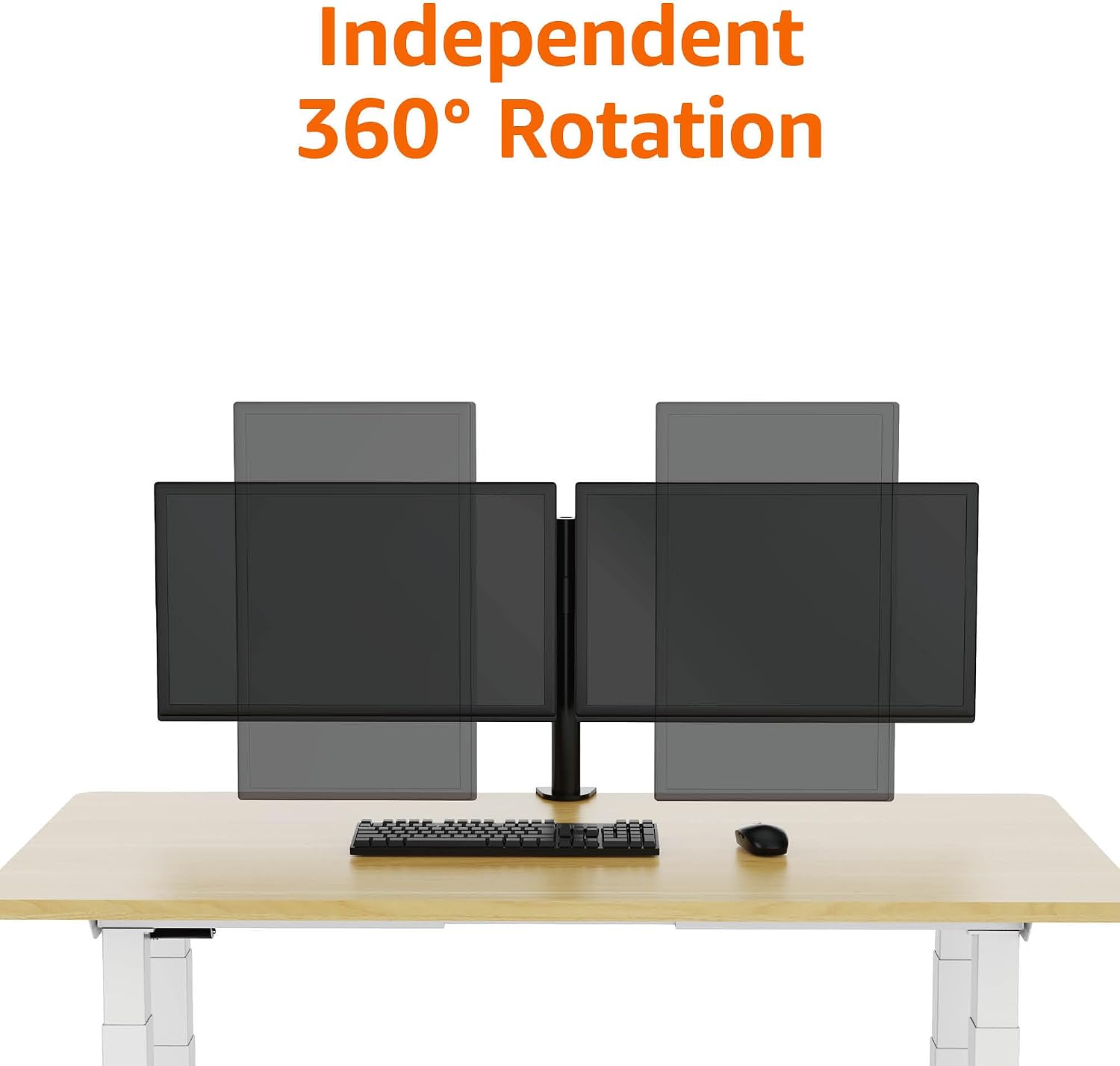 Detalle 1 de Amazon Basics stojak na 2 monitory, stalowe ramię z regulacją wysokości