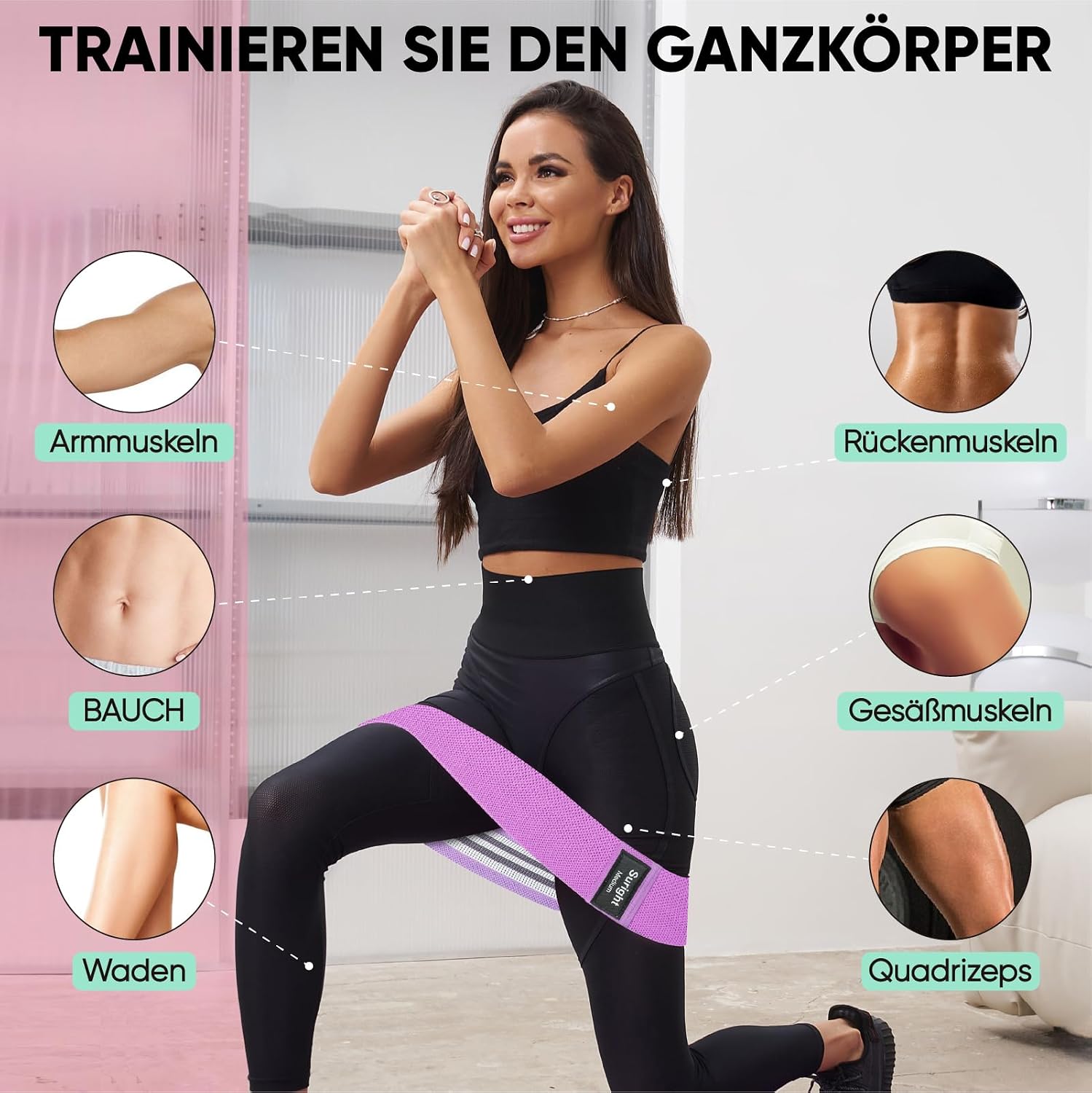 Detalle de Suright Widerstandsbänder Yogagürtel 3 Stufen