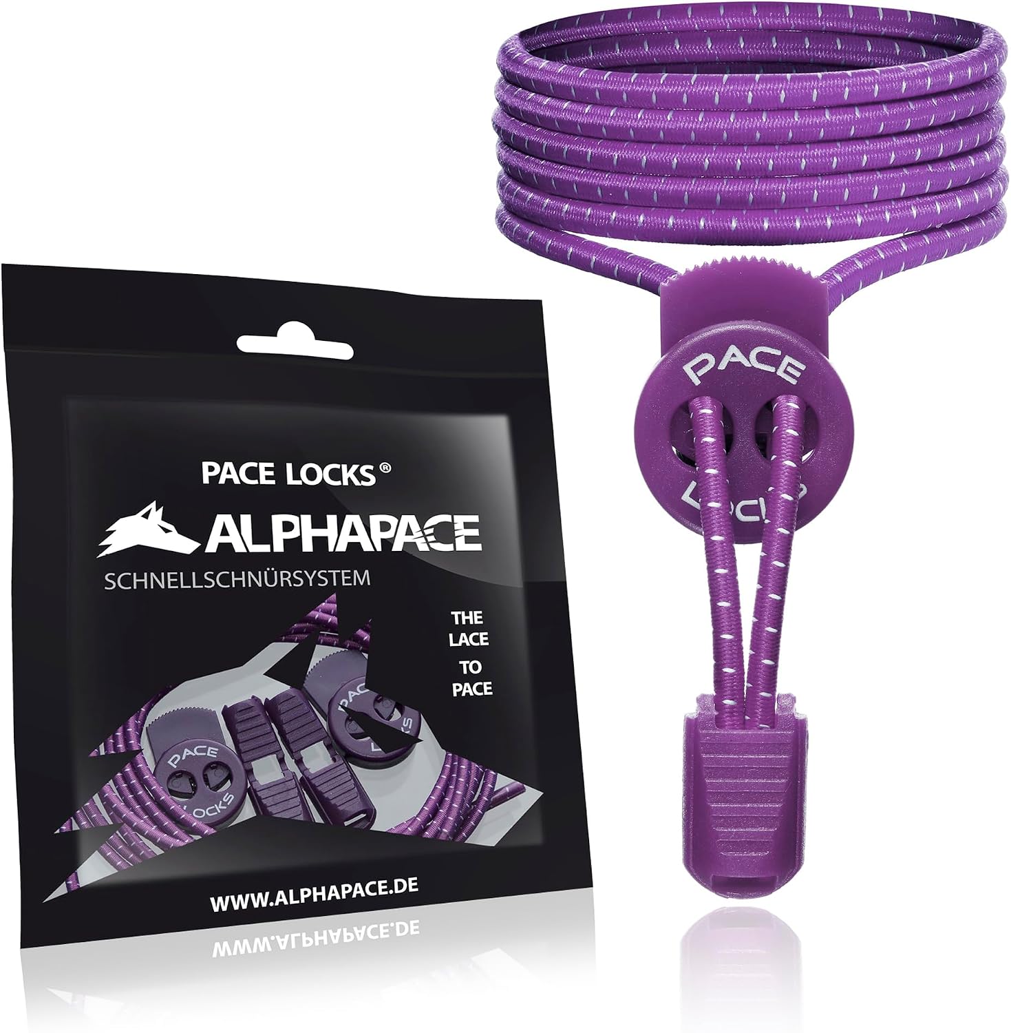 Detalle de ALPHAPACE Pace Locks Elastische Schnürsenkel – Schnellschnürsystem für Sport, Jugend und Senioren (120 cm)