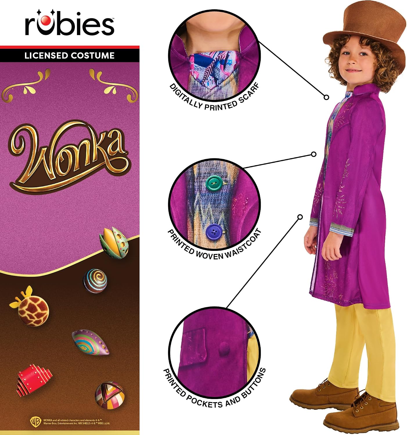 Thumbnail 3 de Rubies Willy Wonka Child Costume XS
