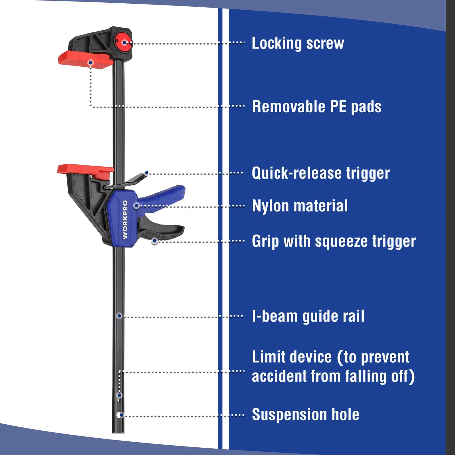 Thumbnail 1 de WORKPRO 305 mm Ratchet Bar Clamp Set 68 kg 🛠