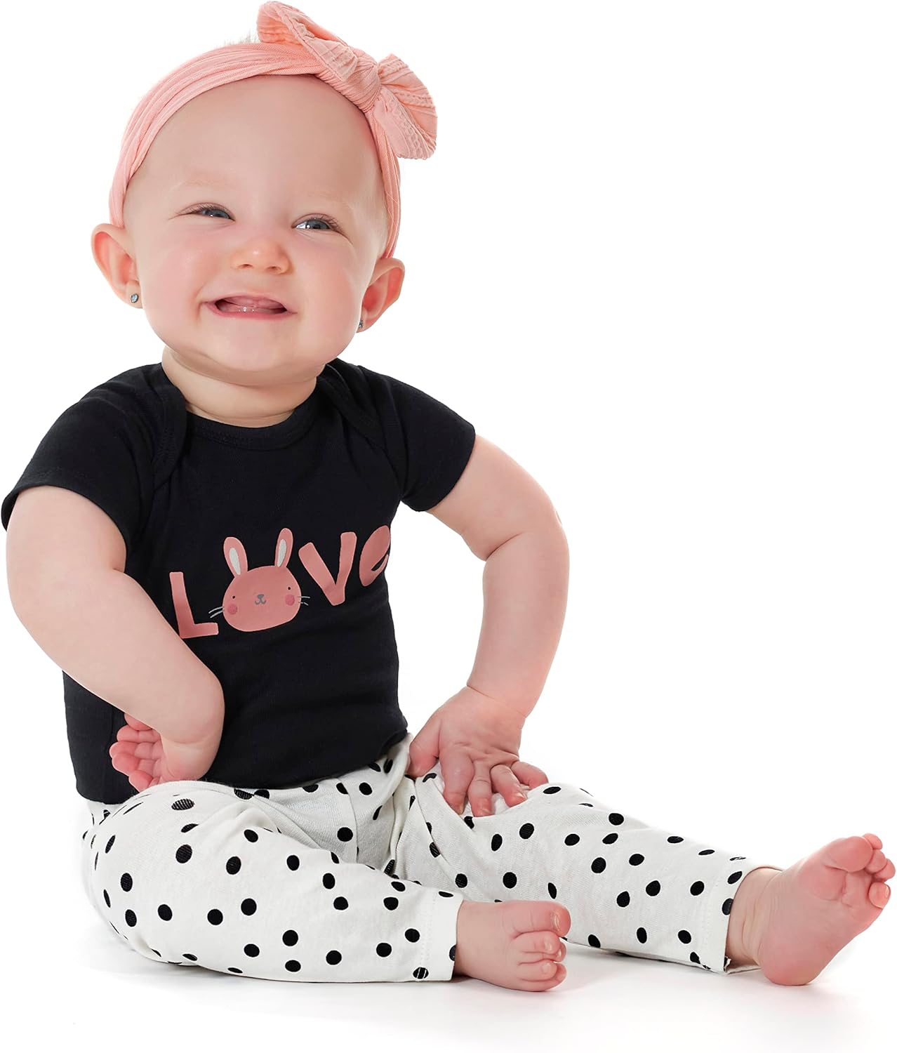 Thumbnail 3 de Onesies Brand Baby 3 Tutine + 3 Pantaloni Completo con Stampa Coniglietto Rosa, 6-9 mesi