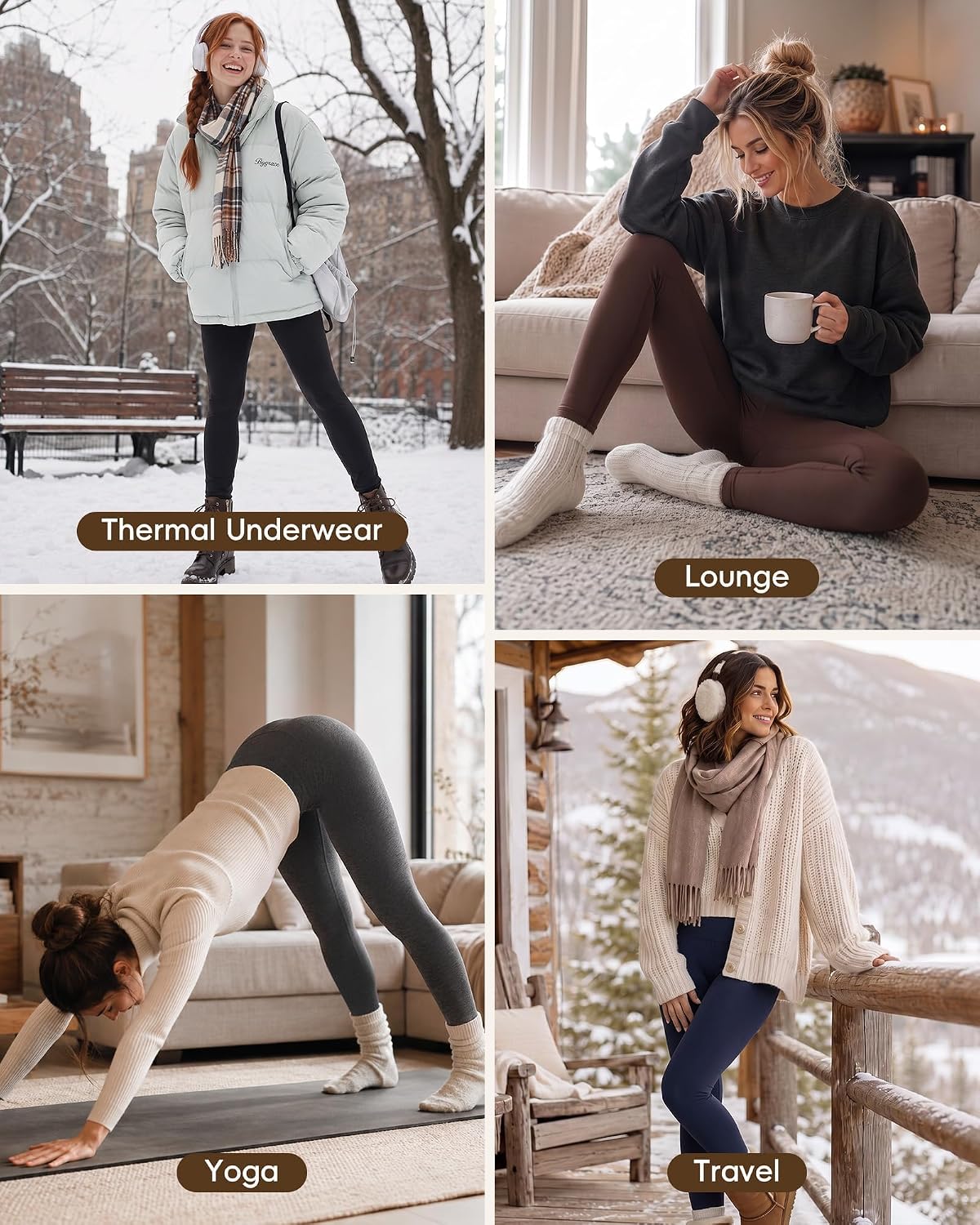 Thumbnail 1 de QGGQDD Fleece Lined Leggings Women