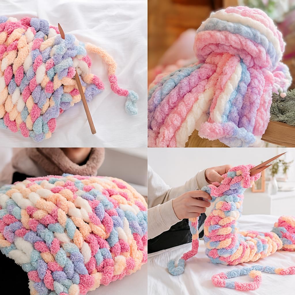 Thumbnail 2 de Chunky Yarn 250g x2 Super Chunky Cotton Candy 🧶