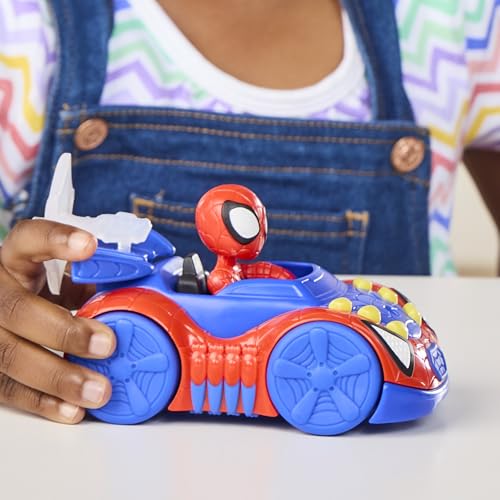 Detalle 2 de Hasbro Marvel Spidey e i suoi fantastici amici: macchina giocattolo Spidey e Web-Crawler con action figure da 7,6 cm