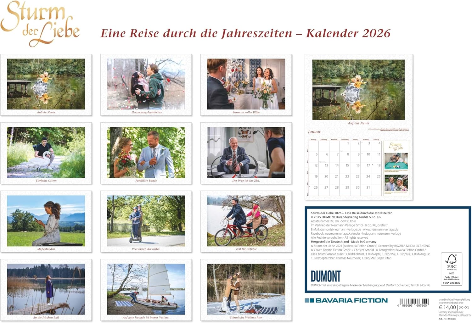 Thumbnail 6 de DUMONT Sturm der Liebe 2026 Broschürenkalender – Wandkalender 42 x 29 cm mit Jahresplaner