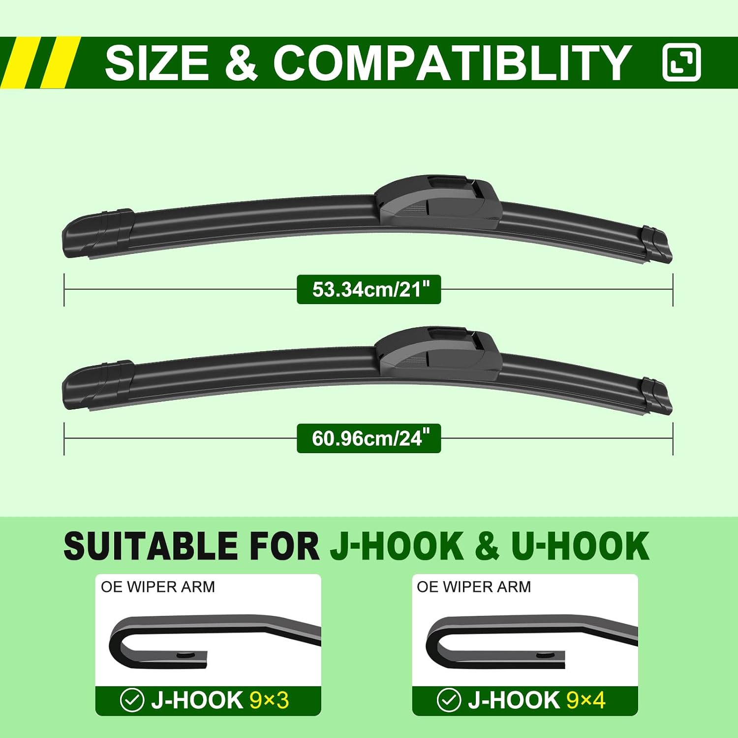 Detalle 2 de ZIXMMO 24in + 21in wiper blades Set of 2
