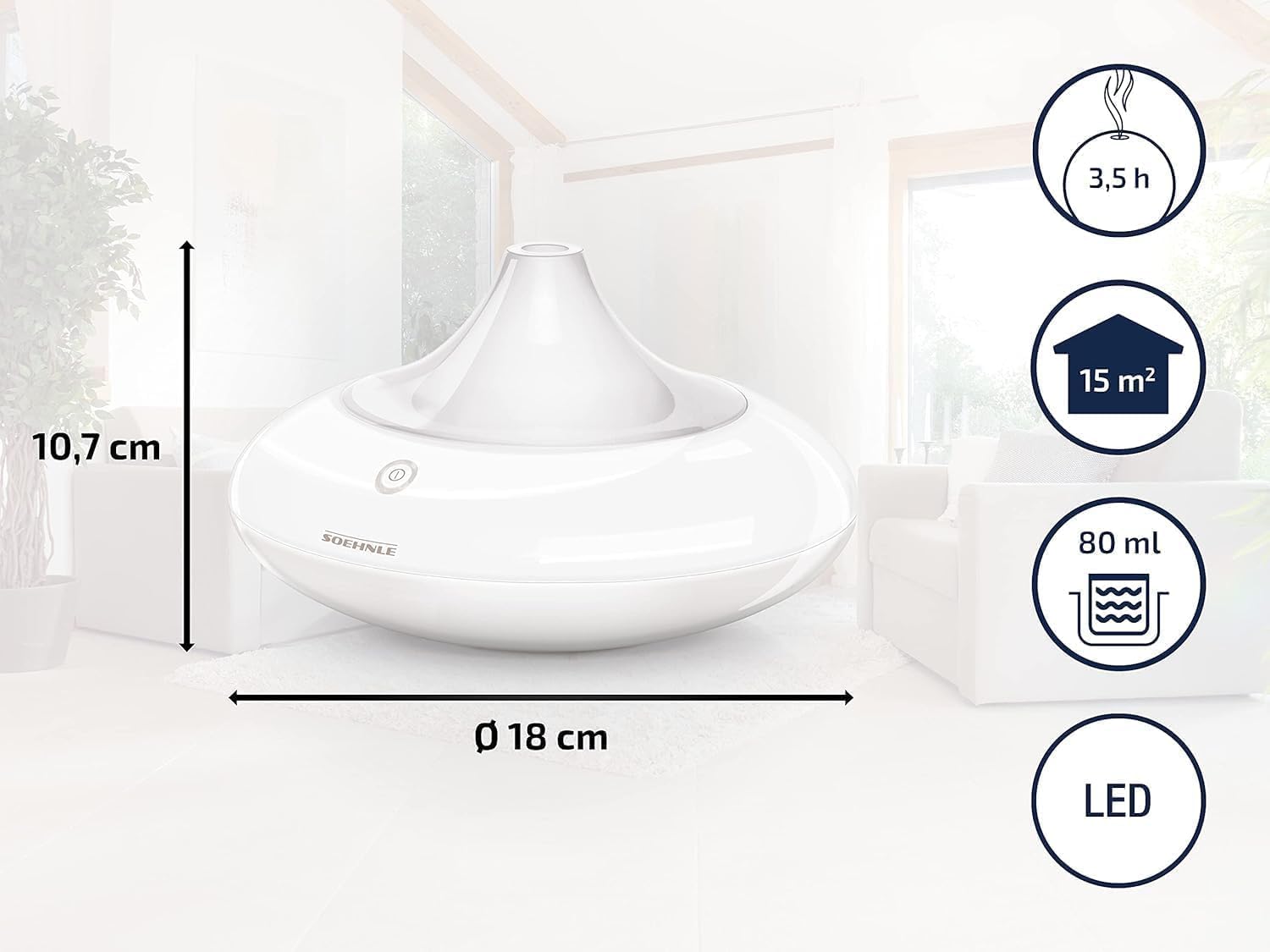 Thumbnail 4 de Soehnle Ravenna Aroma-Diffuser Weiß mit Ultraschallvernebelung