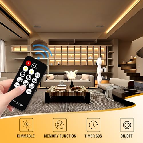 Detalle de Ruban LED COB 5M Luktix 24V 3000K – dimmable, CRI92, télécommande RF