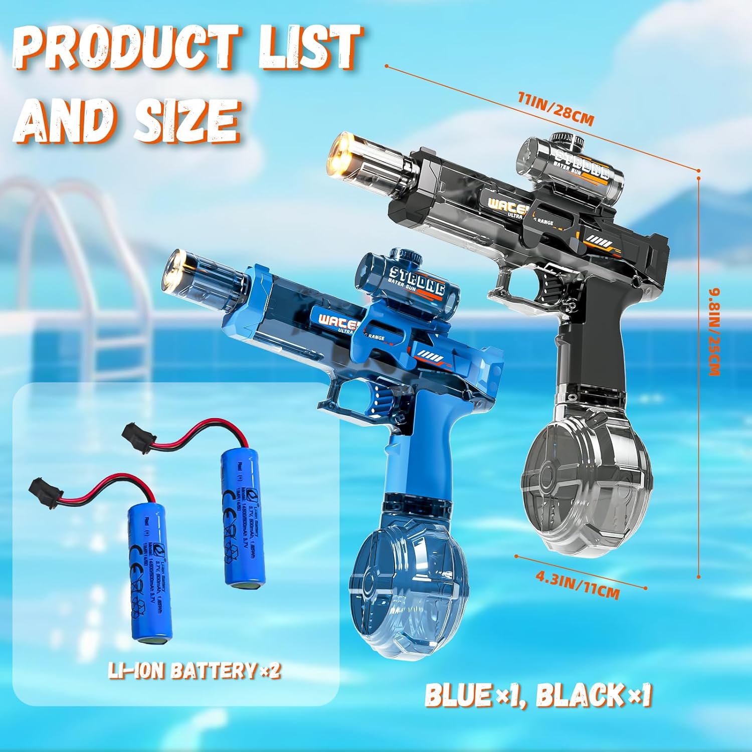 Thumbnail 6 de Doloowee Electric Water Gun: 300ml, 6m Range, LED Lights for Night Play