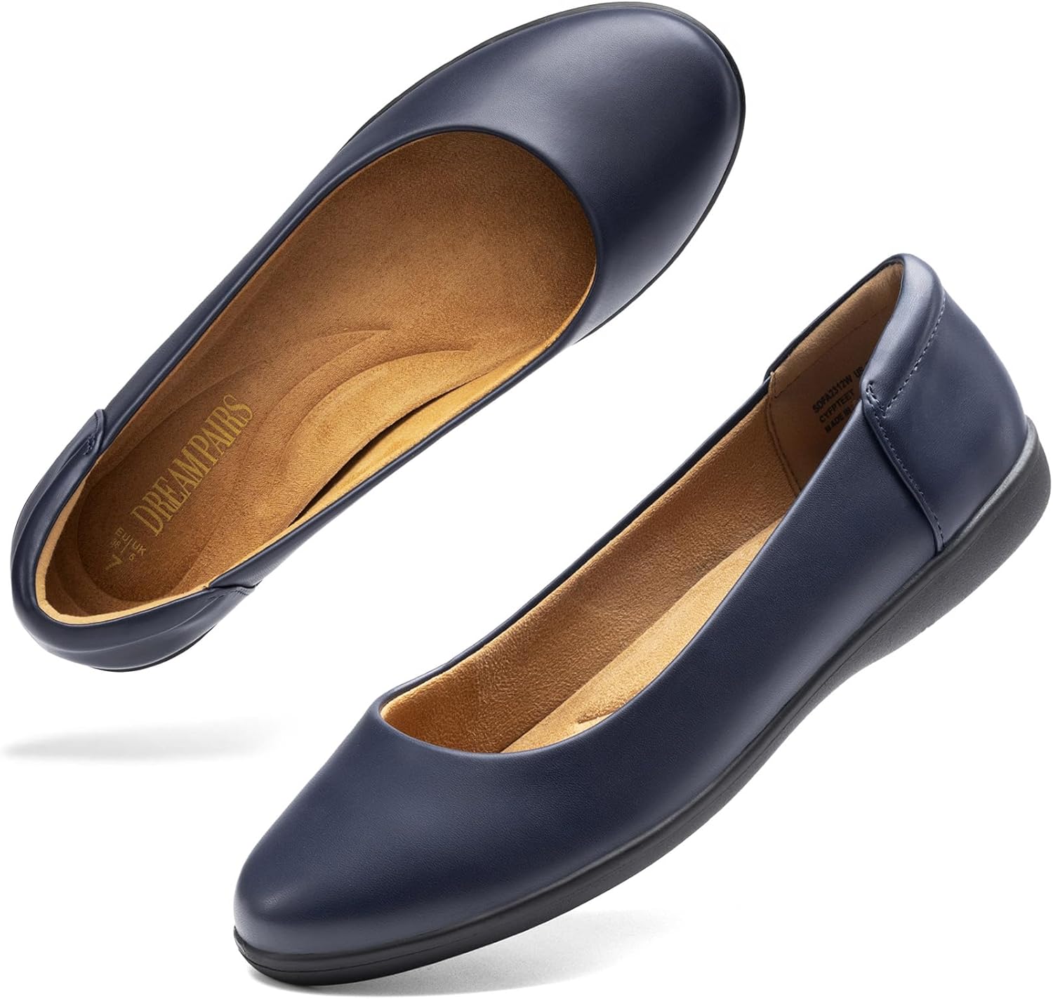 Detalle de DREAM PAIRS Damen Flats mit gepolsterter Schaumsohle – rutschfeste TPR-Sohle & weiches Innenfutter