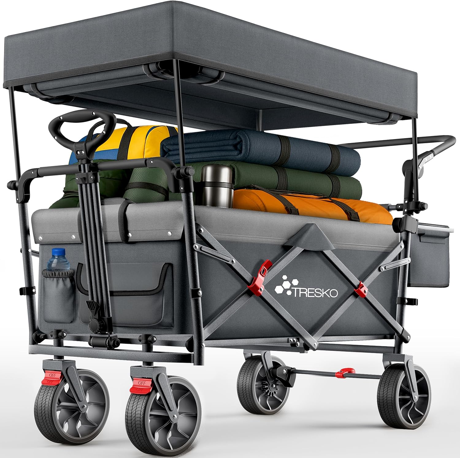 TRESKO Carrello pieghevole con tetto 150 kg