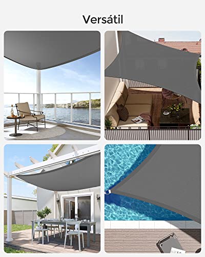 Thumbnail 7 de SONGMICS Vela de Sombra 4 x 4 m GSS44GY (HDPE cóncava, transpirable y permeable al agua)