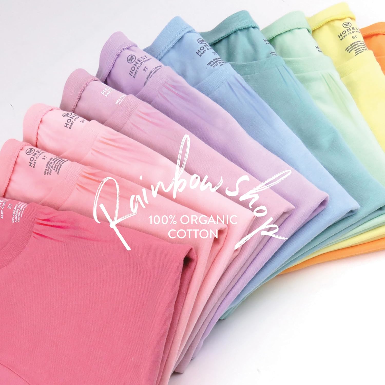 Detalle 1 de Honest Baby Clothing B519E ベビーTシャツ 5枚組 100%オーガニックコットン ピンクオンブレ