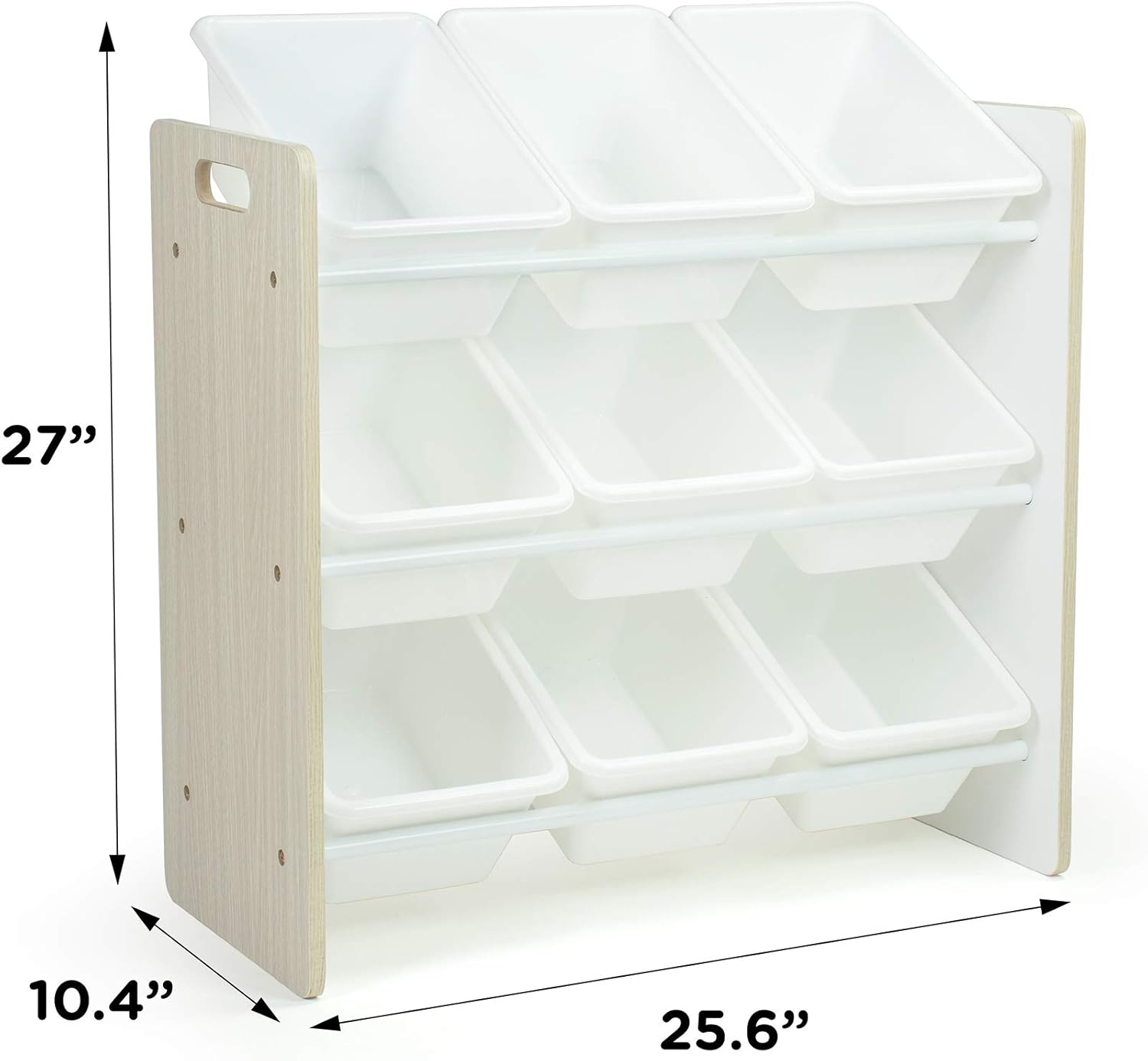 Thumbnail 4 de Humble Crew Wooden Toy Storage Organiser with 9 BPA-Free Bins (Sandwashed/White)