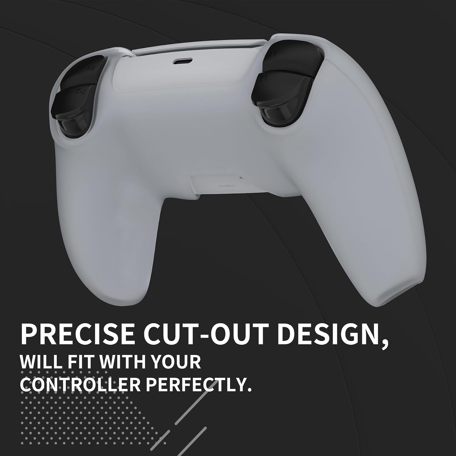 Thumbnail 6 de Playvital Pure Series Dockable anti-slip silicone cover skin for PS5 controller (clear white)