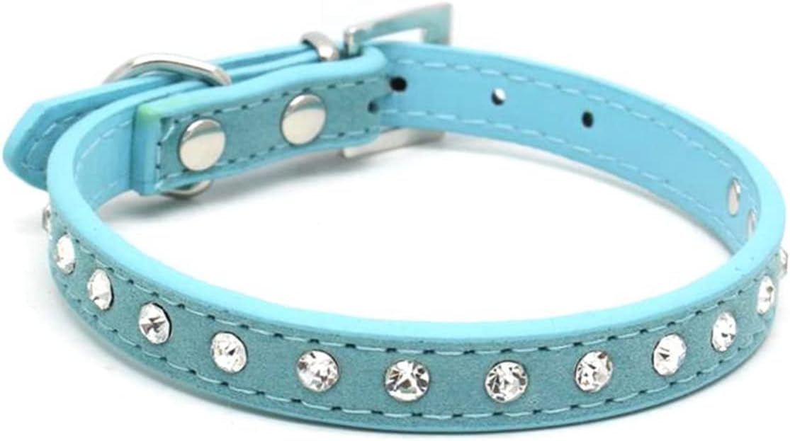 Thumbnail 5 de Hotlion rhinestone dog & cat collar with crystal-style gems (blue, small/medium fit)