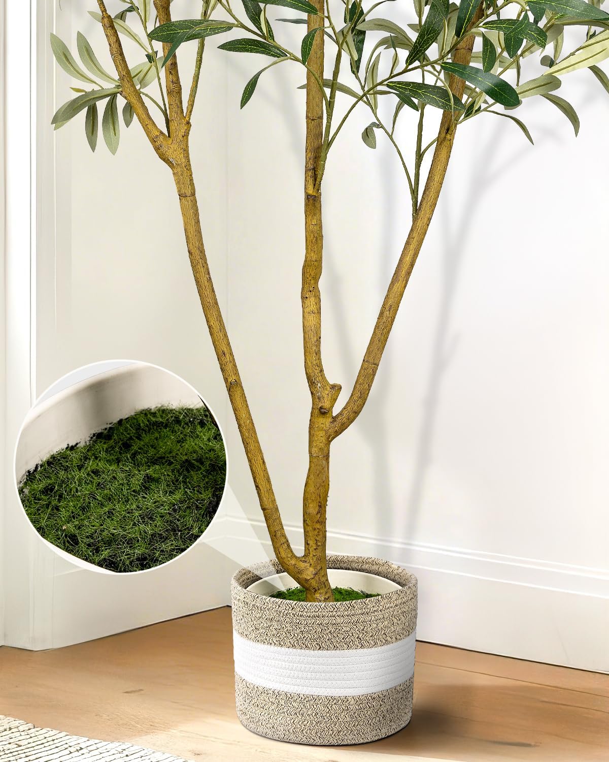 Detalle de LuceAlberi artificial olive tree, 6 ft